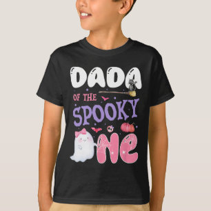 Dada Of The Spooky One 1st Birthday Halloween Pink T-Shirt