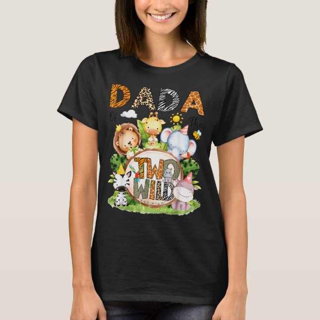 Dada Of The Two Wild Safari Jungle 2nd Birthday Bo T-Shirt (Front)