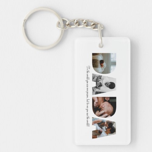 Dada Photo Collage Keychain for Fathers day
