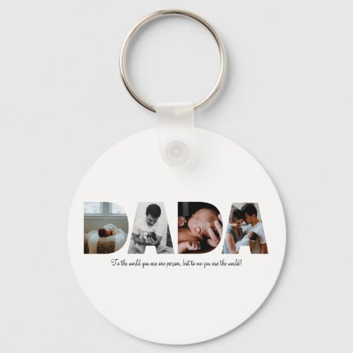 Dada Photo Collage Keychain for Fathers day