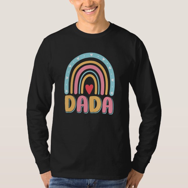 Dada Rainbow Birthday Party Dada Matching Family R T-Shirt (Front)