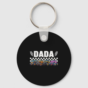 Dada Retro Monster Truck Family Crew Birthday Matc Keychain