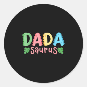 Dada Saurus Kids Dinosaur Birthday Party Family Ma Classic Round Sticker