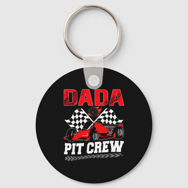 Dada T Crew Racing Family Race Car Birthday Boy  Keychain (Front)