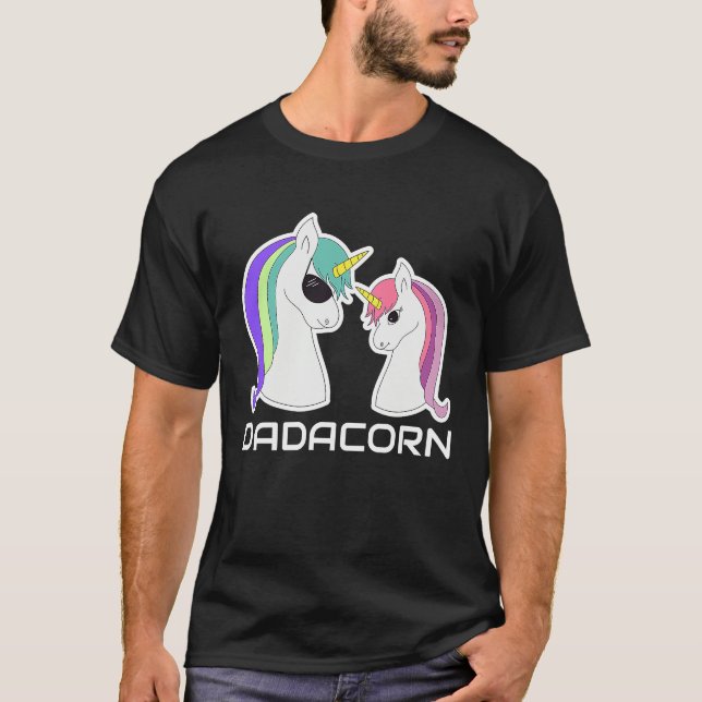 DADACORN  Family  Cool Unicorn Dad Daughter T-Shirt (Front)