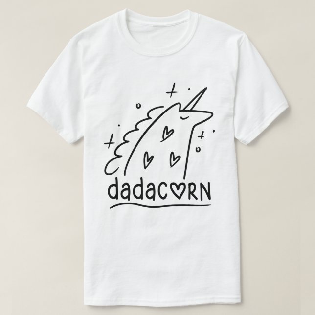 Dadacorn Funny Unicorn Dad Father's Day Gift T-Shirt (Design Front)