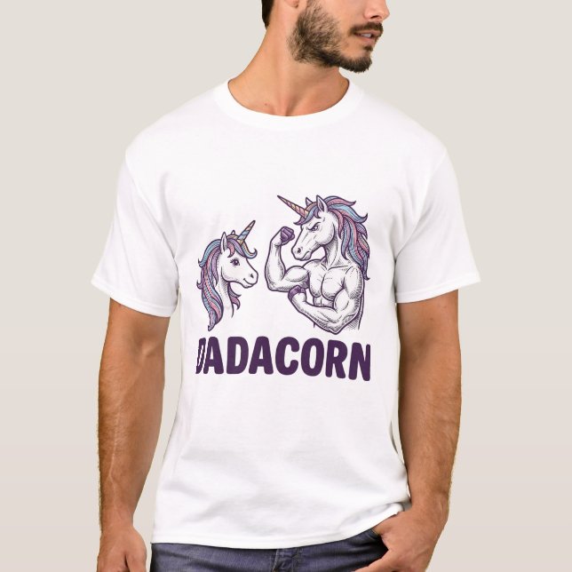 Dadacorn Funny Unicorn Dad Vector Shirt Design_1 (Front)