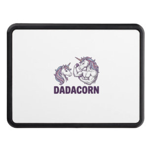 Dadacorn Funny Unicorn Dad Vector Shirt Design_1 Hitch Cover