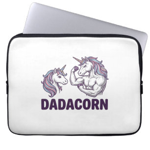 Dadacorn Funny Unicorn Dad Vector Shirt Design_1 Laptop Sleeve