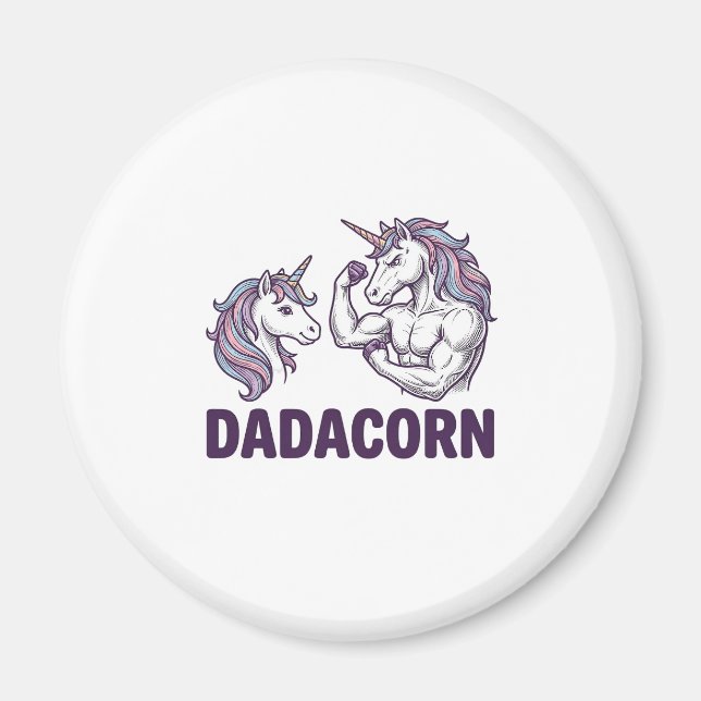 Dadacorn Funny Unicorn Dad Vector Shirt Design_1 Magnet (Front)