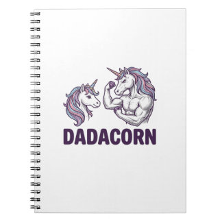 Dadacorn Funny Unicorn Dad Vector Shirt Design_1 Notebook