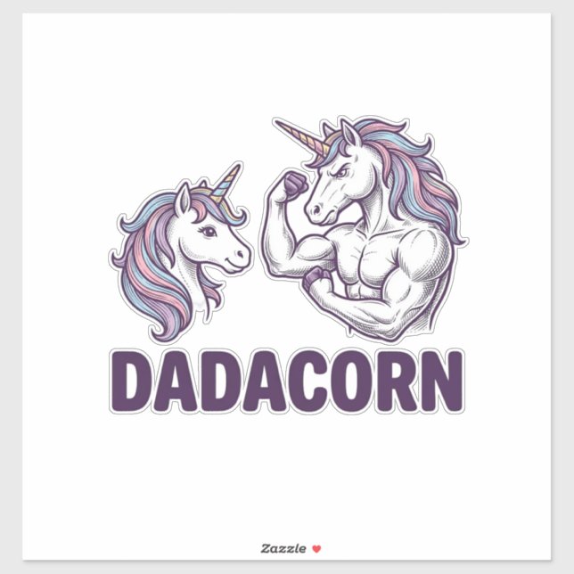 Dadacorn Funny Unicorn Dad Vector Shirt Design_1 Sticker (Sheet)