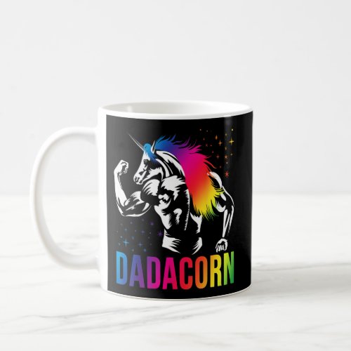 Dadacorn Muscle Fathers Day Joke Daddy Unicorn Coffee Mug
