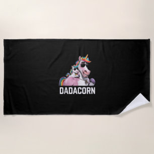 Dadacorn Unicorn Dad Father's Day Funny Gift Tank Beach Towel
