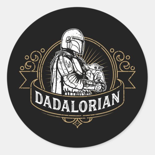 Dadalorian Vintage Badge Classic Round Sticker