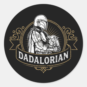 Dadalorian Vintage Badge Classic Round Sticker