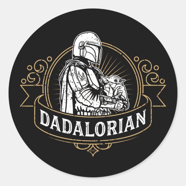 Dadalorian Vintage Badge Classic Round Sticker (Front)