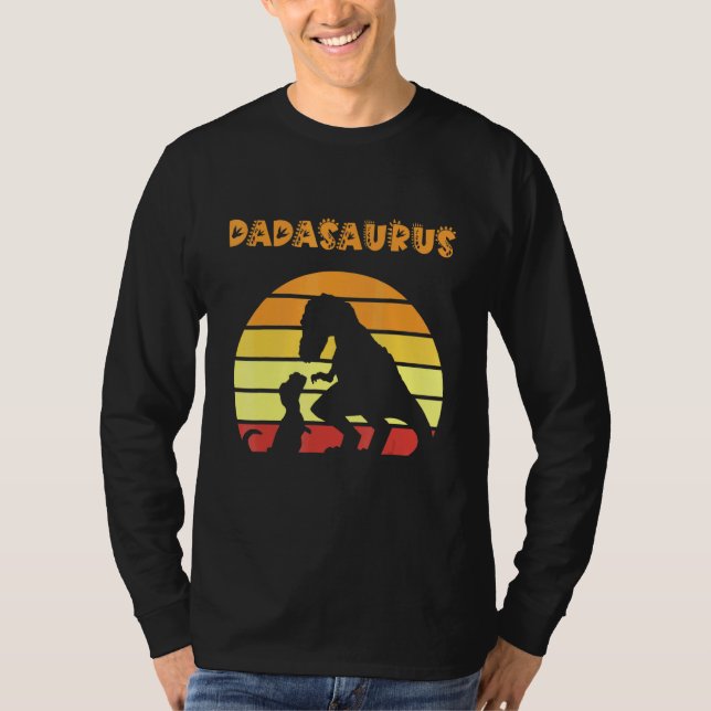 Dadasaurus Dad Trex Father T Rex Dinosaur Retro Su T-Shirt (Front)