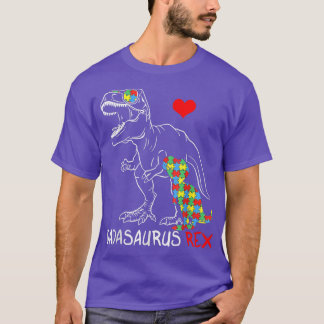 Dadasaurus Daddy Re Autism Awareness Proud Dad Fat T-Shirt