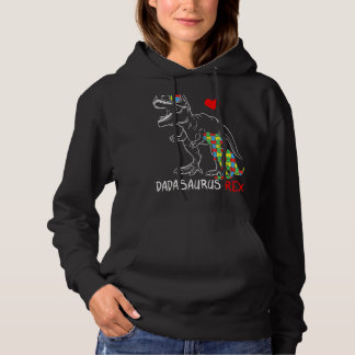 Dadasaurus Daddy Rex Autism Awareness Proud Dad Fa Hoodie