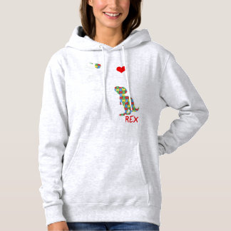 Dadasaurus Daddy Rex Autism Awareness Proud Dad Fa Hoodie