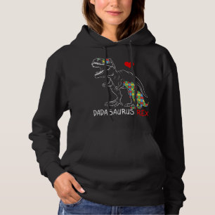 Dadasaurus Daddy Rex Autism Awareness Proud Dad Fa Hoodie