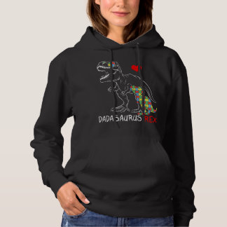 Dadasaurus Daddy Rex Autism Awareness Proud Dad Fa Hoodie