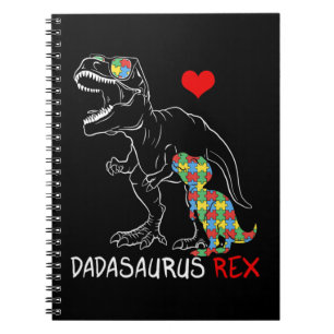Dadasaurus Daddy Rex Autism Awareness Proud Dad Fa Notebook