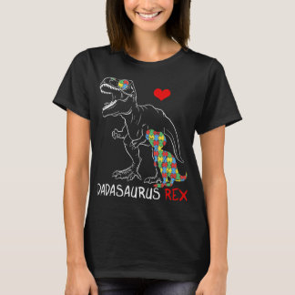 Dadasaurus Daddy Rex Autism Awareness Proud Dad Fa T-Shirt