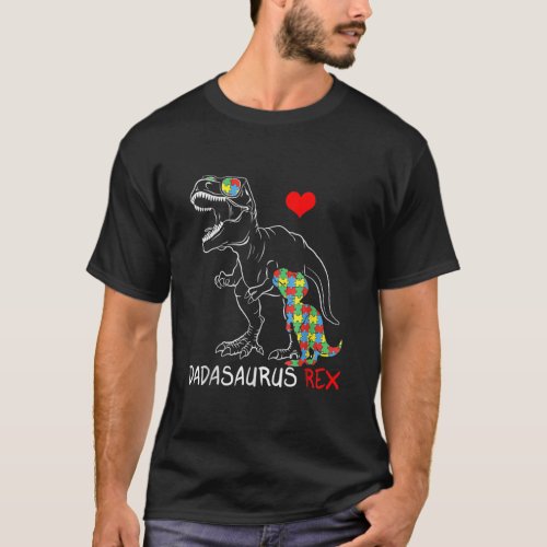 Dadasaurus Daddy Rex Autism Awareness Proud Dad T_Shirt