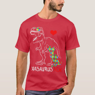 Dadasaurus Re Autism Awareness Proud Dad Fathers D T-Shirt