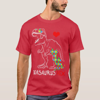 Dadasaurus Re Autism Awareness Proud Dad Fathers D T-Shirt