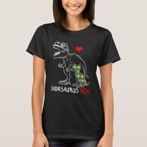 Dadasaurus Rex Autism Awareness Jigsaw Puzzle Prou T_Shirt