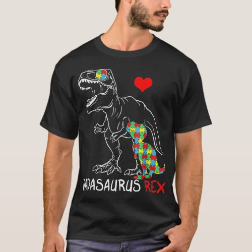 Dadasaurus Rex Autism Awareness Proud Dad Fathers T_Shirt