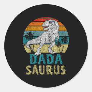 Dadasaurus T Rex Dinosaur Dada Saurus Family Match Classic Round Sticker