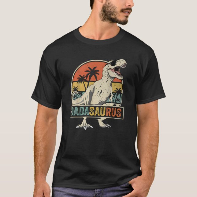 Dadasaurus T-Rex Retro Sunset Silhouette  T-Shirt (Front)