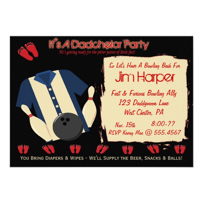 Dadchelor Bowling Party Invitations