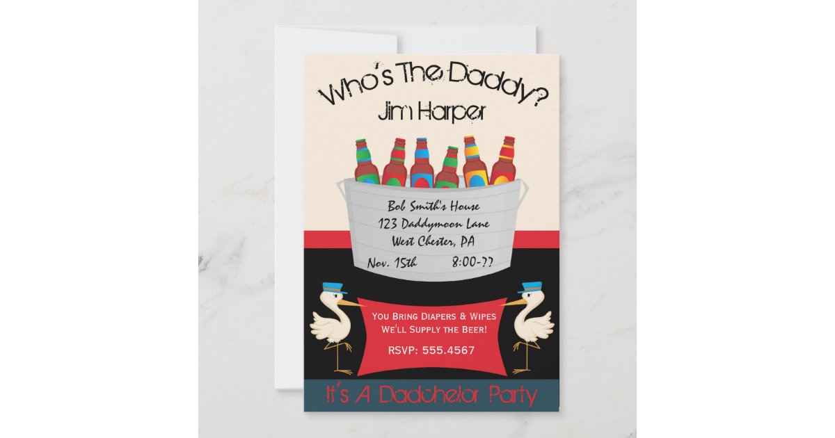 Dadchelor Diaper Keg Party Invitations | Zazzle.com