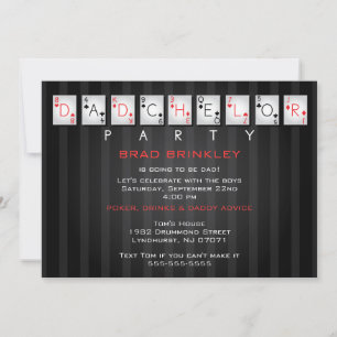 Dadchelor Party Baby Shower Card - Poker Cards