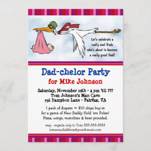 Dadchelor Party - Cute Daddy Shower Invitations