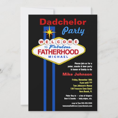 Dadchelor Party _ Daddymoon Man Shower Invitations