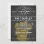 Dadchelor Party Invite In Chalkboard Typography at Zazzle