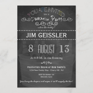 Dadchelor Party Invite in Chalkboard Typography