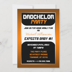 Dadchelor Party - Orange & Black Invitations