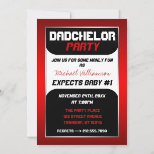 Dadchelor Party - Red & Black Invitations