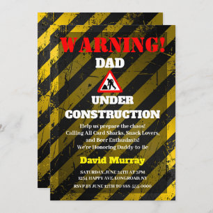 Dadchelor Party   Warning DAD Under Construction Invitation