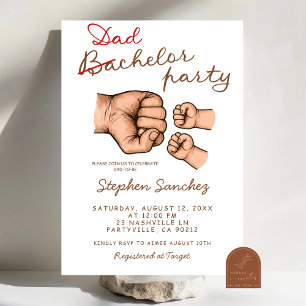 Dadchelor Twins Baby Shower Invitation