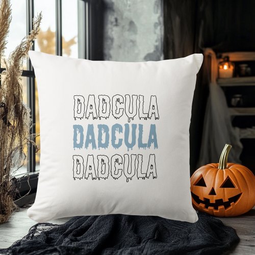 Dadcula Blue Halloween Pillow  Spooky  Fun 