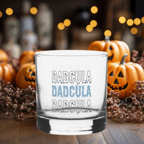 Dadcula Blue Halloween  Whiskey Glass