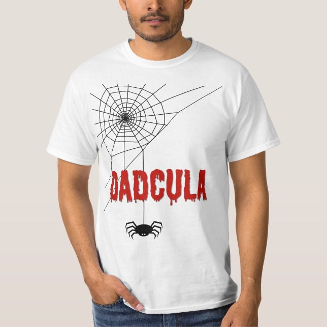 Dadcula Dripping Blood Font and Spider T-Shirt (Front)